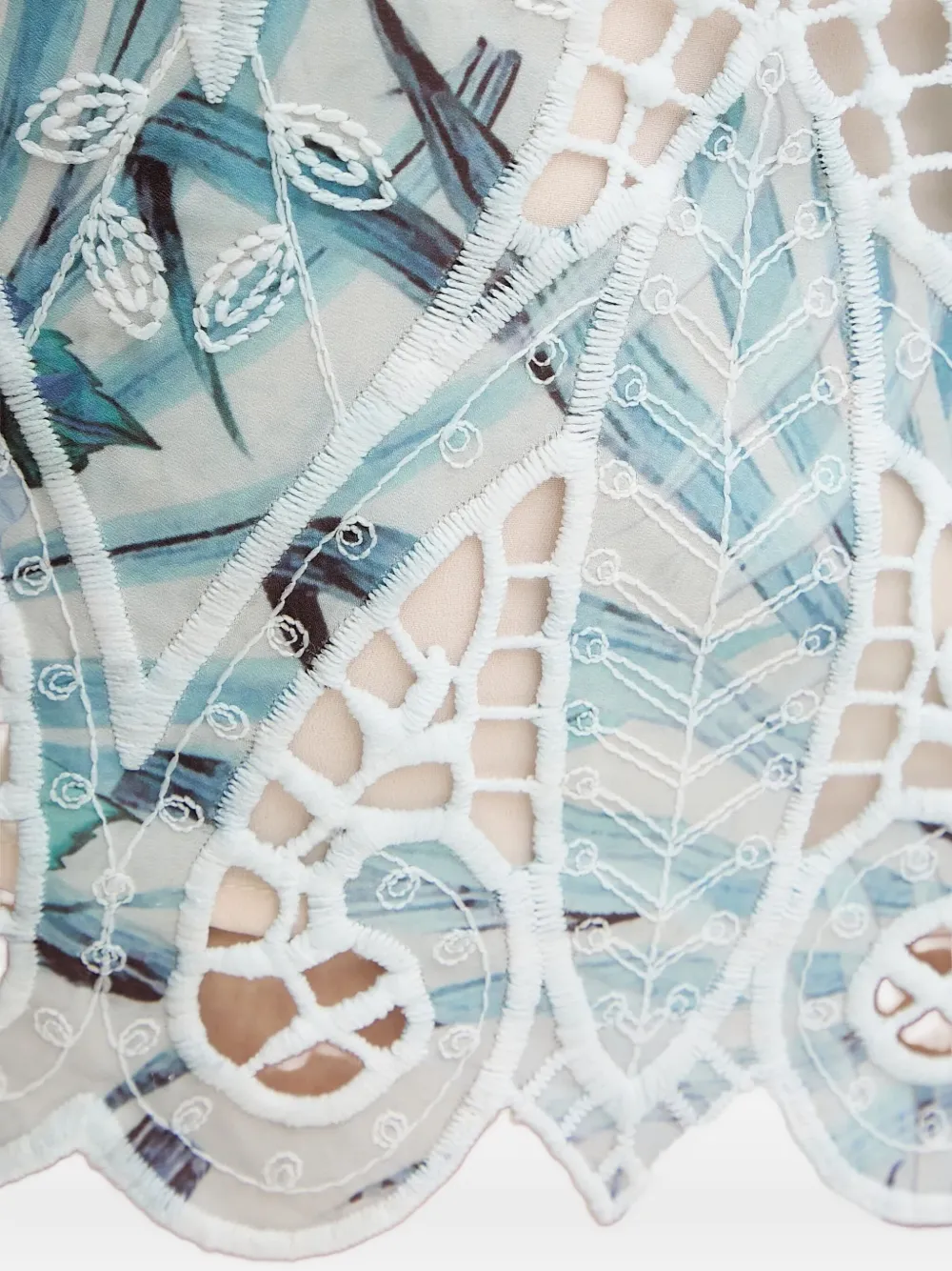 GUESS USA Rok met geborduurd blad Blauw