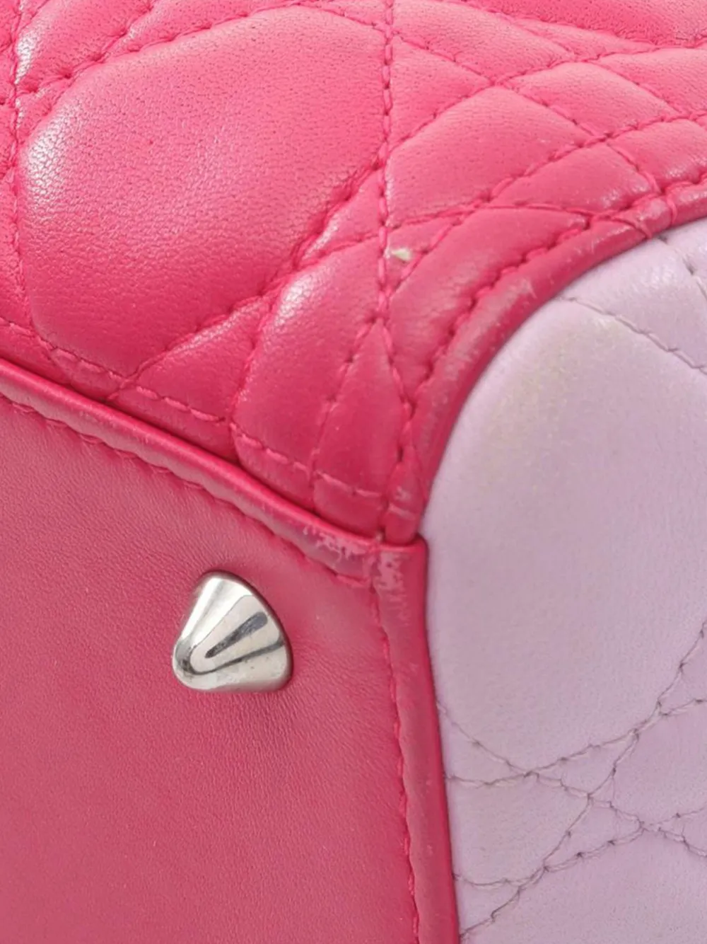 Christian Dior Pre-Owned 2014 Medium Tricolor Lambskin Cannage Lady Dior satchel | Pre-Owned | Image 2