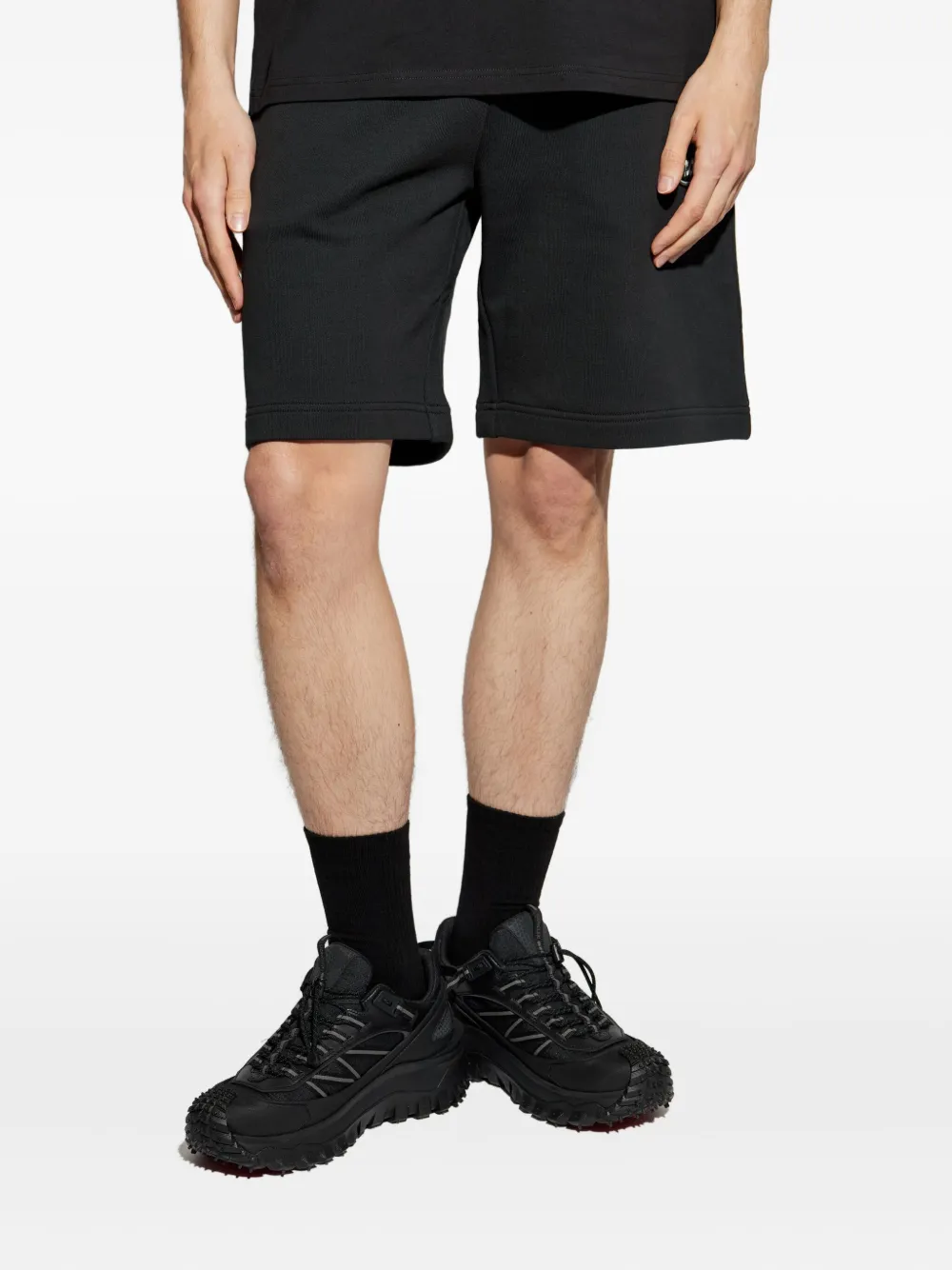 Moncler Trainingsshorts met geborduurd logo Zwart