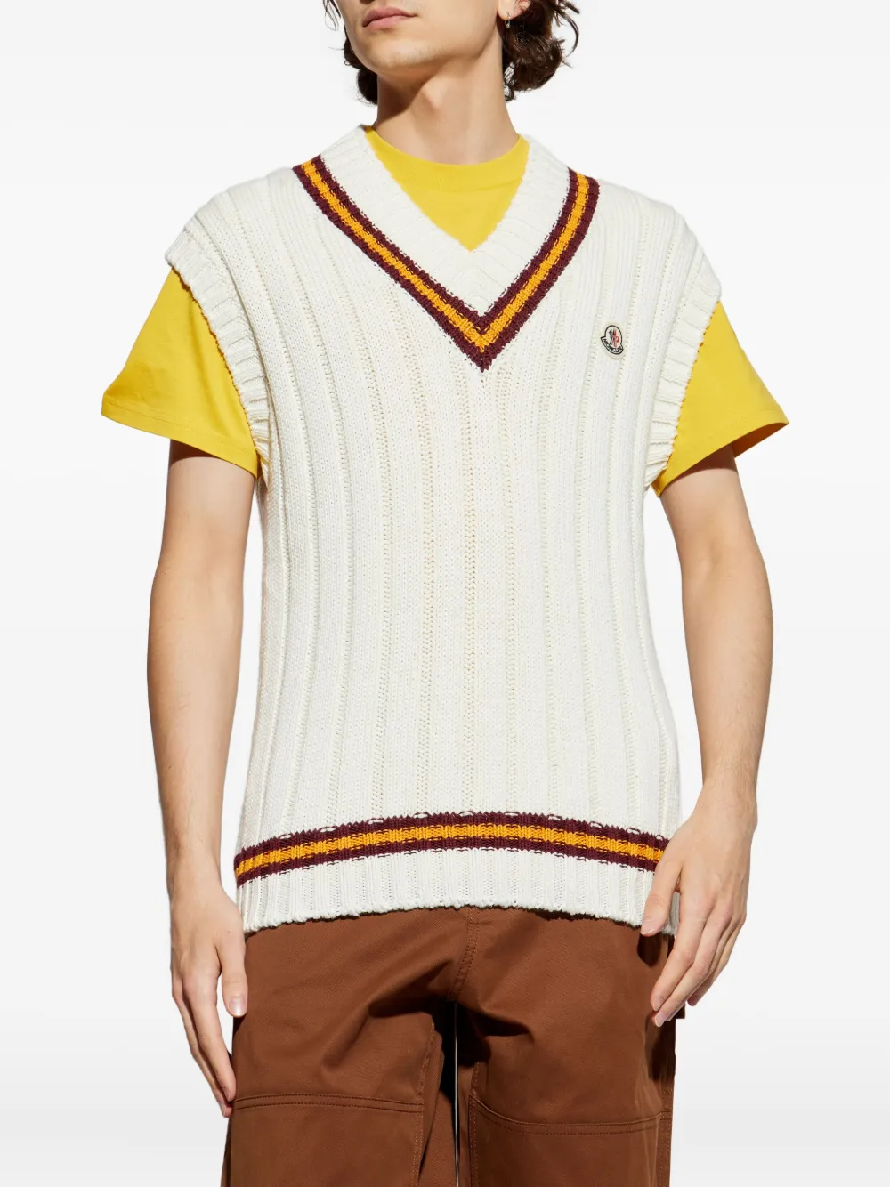 Moncler Hemd met V-hals Wit