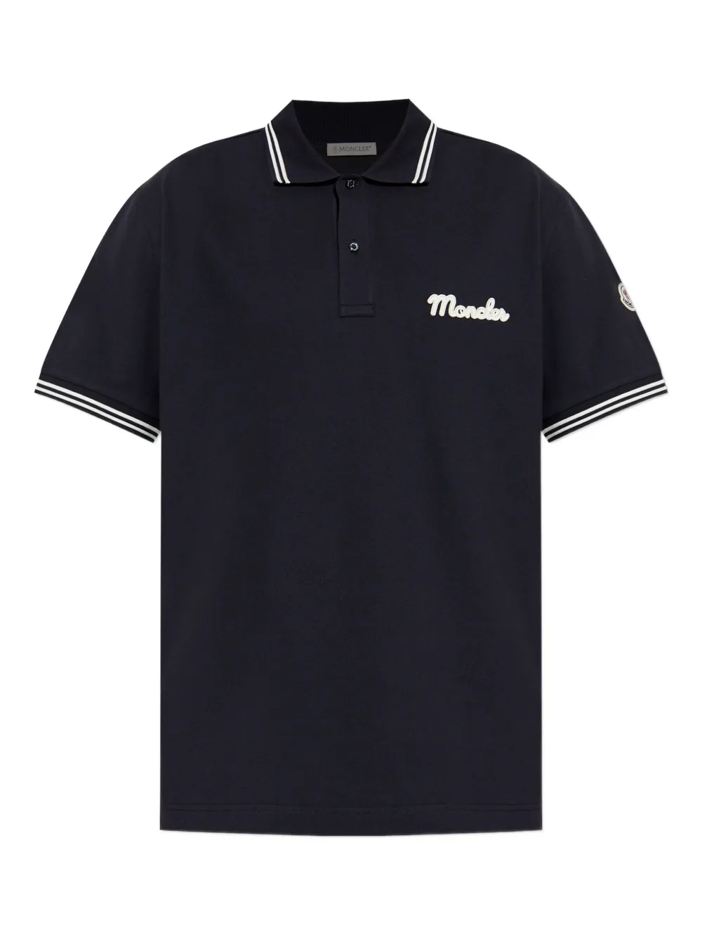 Moncler playera tipo polo con logo bordado | azul | Image 1