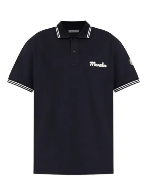 Moncler embroidered-logo polo shirt