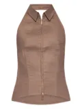 Cult Gaia zip-up halterneck vest - Neutrals