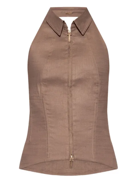 Cult Gaia zip-up halterneck vest