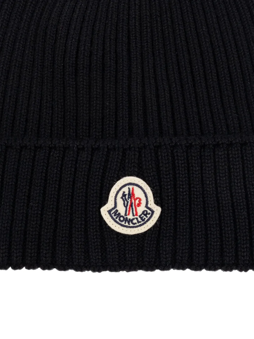Moncler Enfant Geribbelde muts Zwart