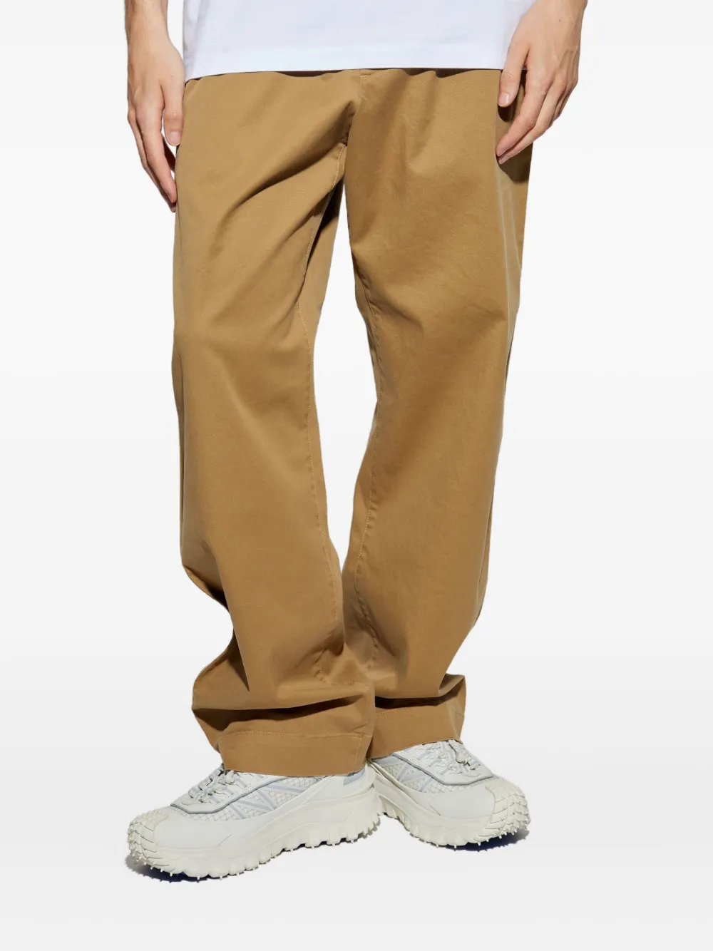 Moncler Straight broek van katoenblend Beige