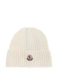 Moncler Enfant virgin wool beanie hat - White