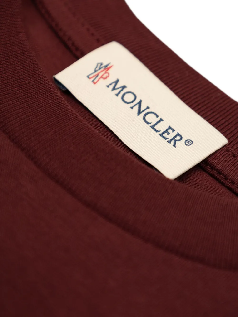 Moncler Enfant Big M T-shirt met logoprint en ronde hals Bruin