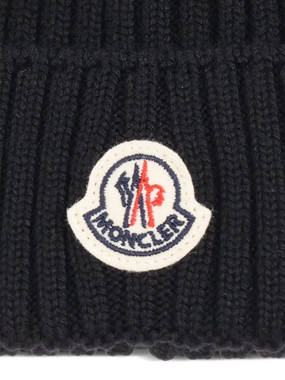 Moncler Enfant Ribgebreide muts Zwart