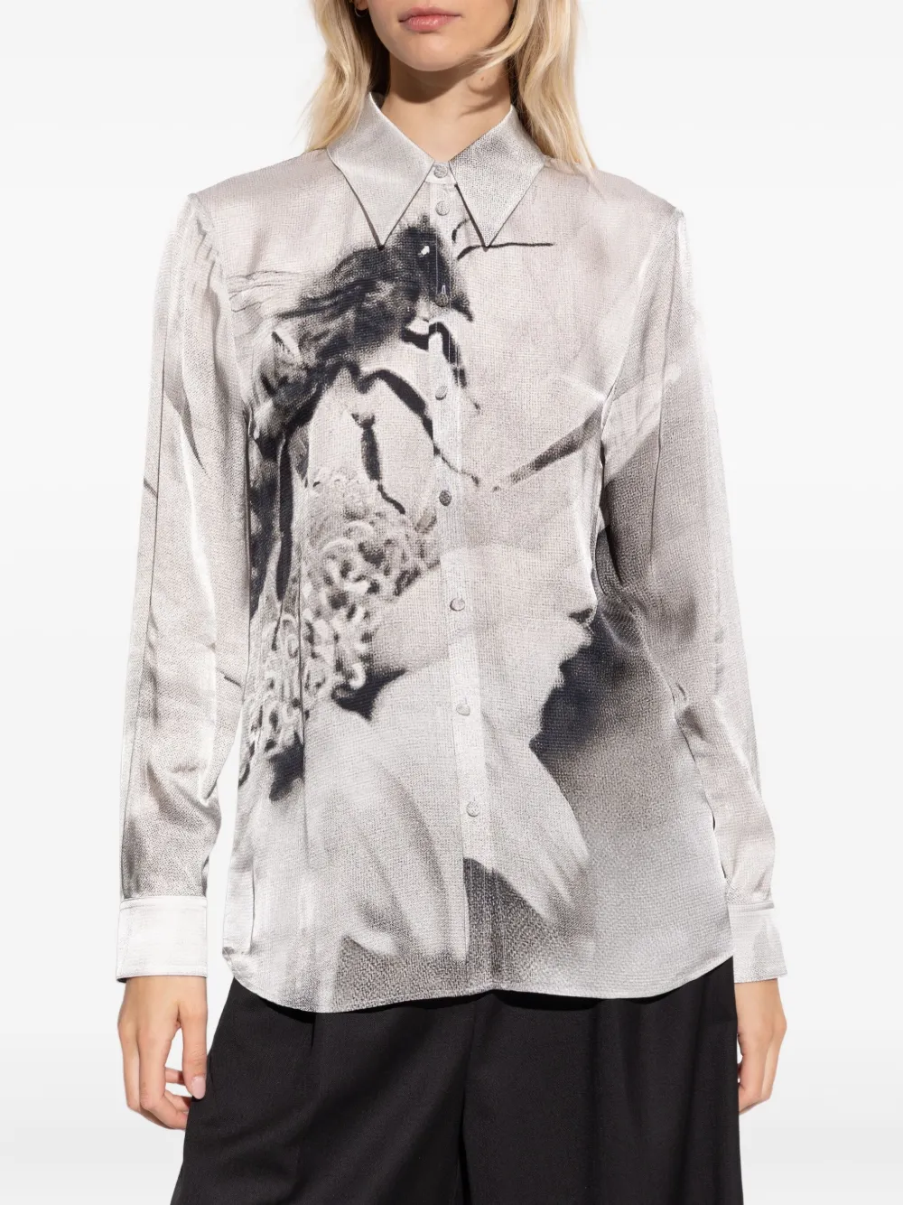 Tory Burch Graphic-print Shirt In Gray