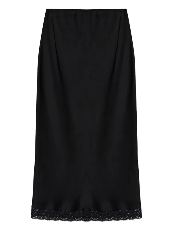 Victoria Beckham Lace-trimmed Pencil Skirt in Black