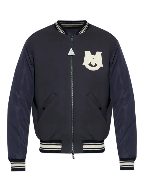 Moncler striped rib-knit bomber jacket