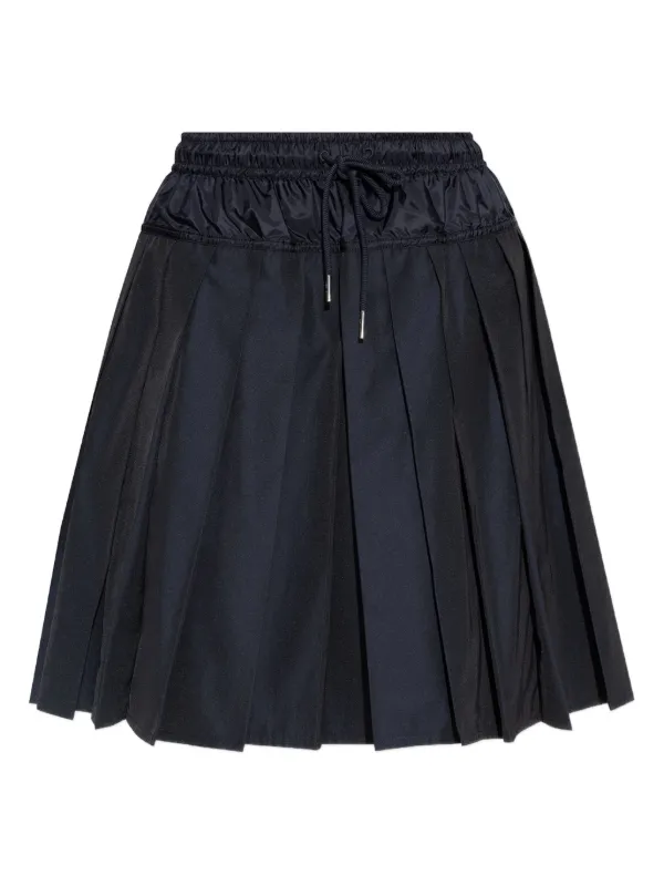 Moncler Pleated Drawstring Skirt in Blue