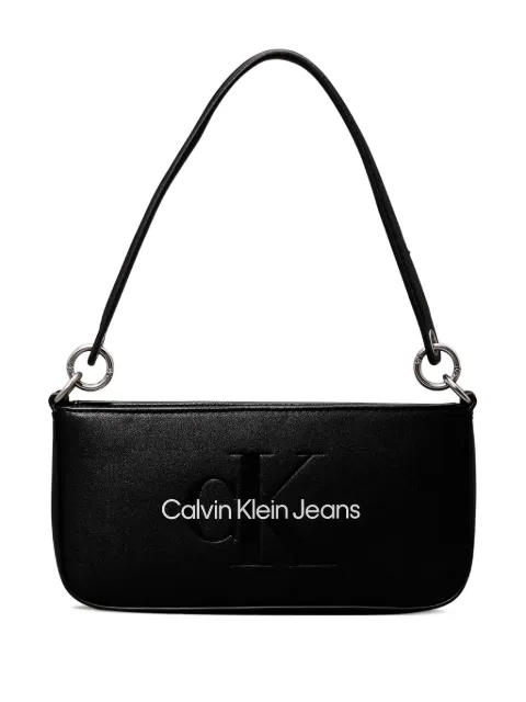 Calvin Klein Jeans logo-embossed leather shoulder bag