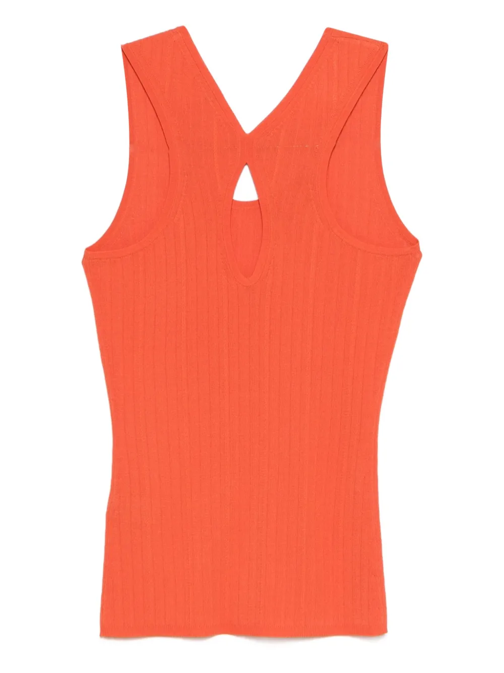 JOSEPH Geribbelde top met keyhole-detail Oranje