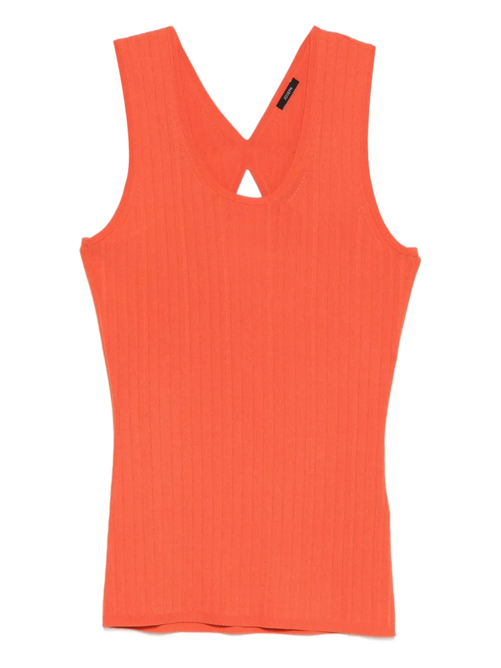 JOSEPH Geribbelde top met keyhole-detail Oranje