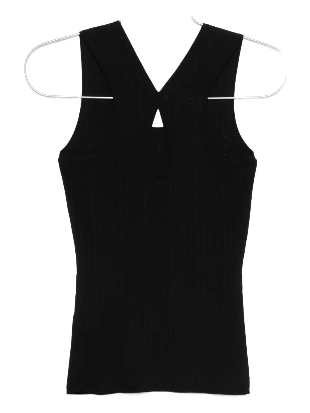 JOSEPH Geribbelde top met keyhole-detail Zwart