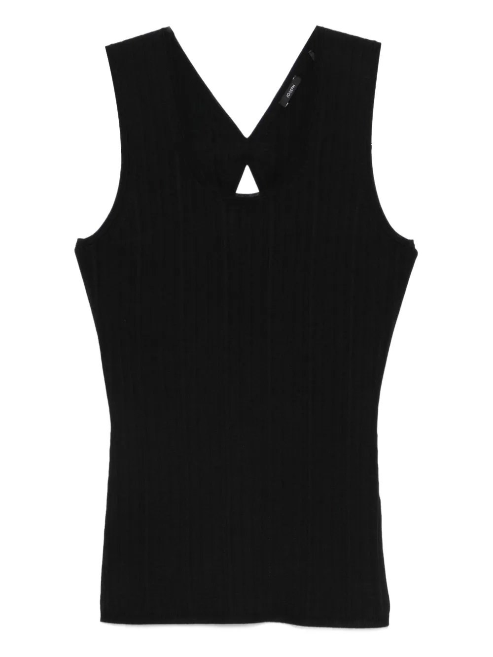 JOSEPH keyhole ribbed top | Black | Image 1