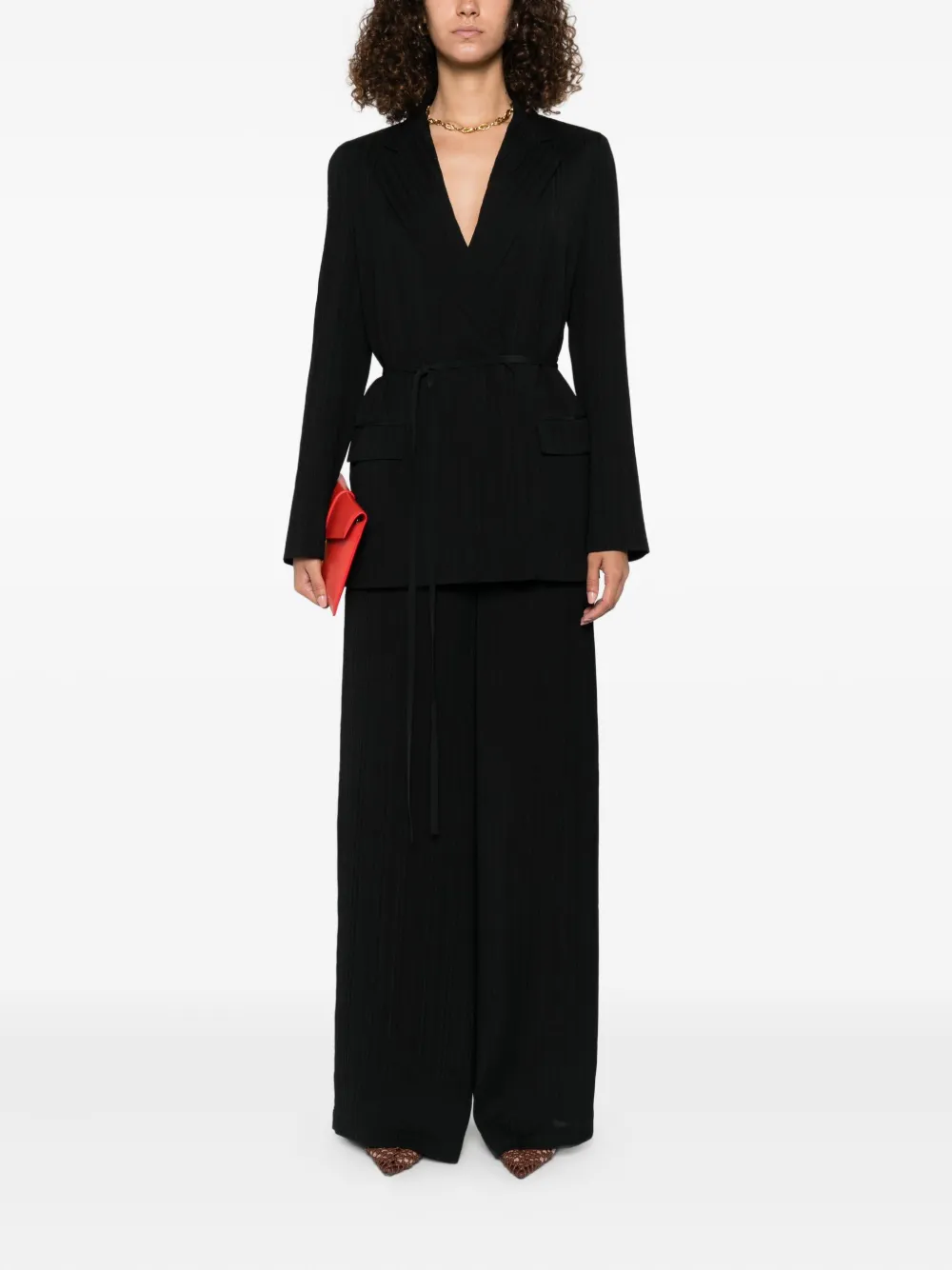 JOSEPH tie-waist pinstripe jacket | Blazers | Image 2