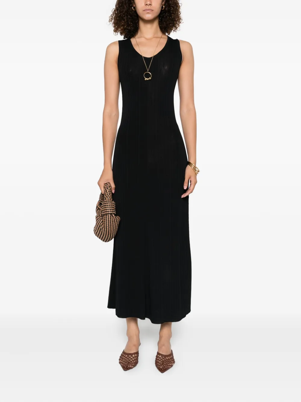 JOSEPH ribbed sleeveless dress Zwart