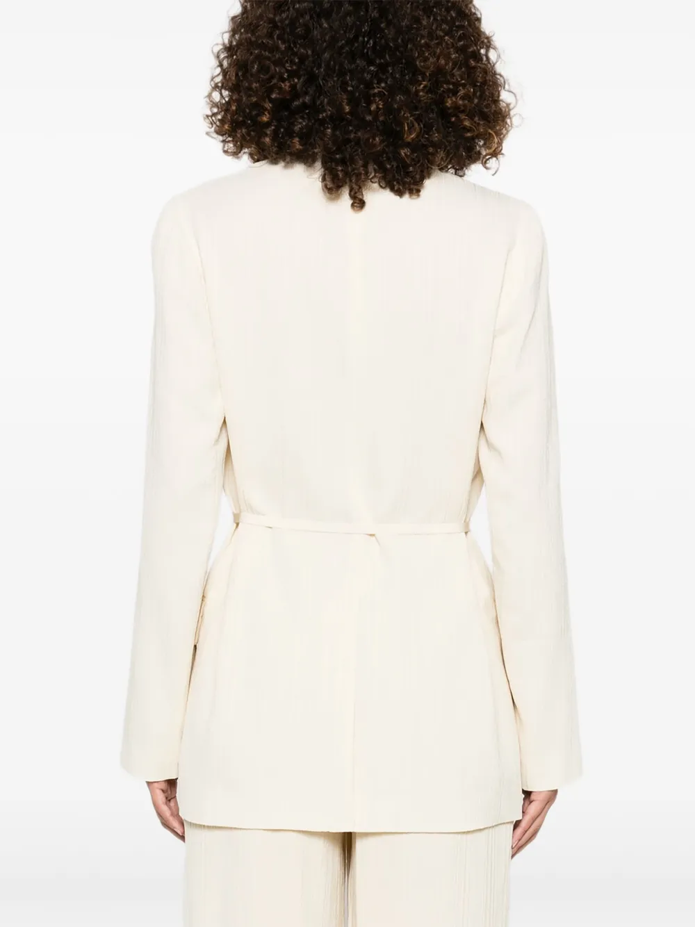 JOSEPH Zijden jack met gestrikte taille Beige