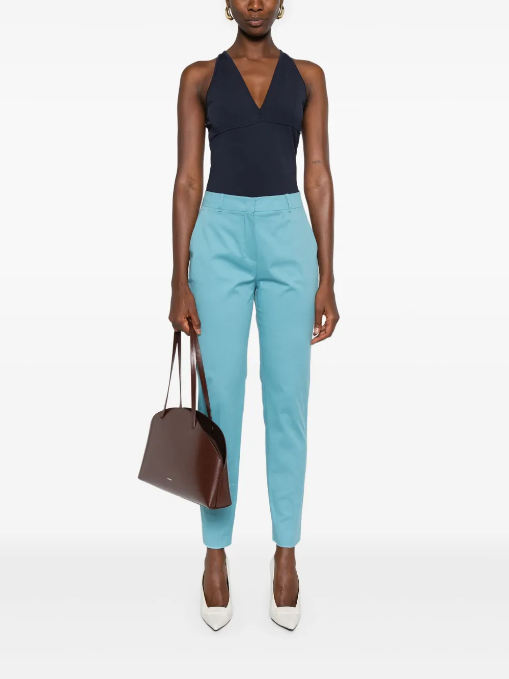 Max Mara Broek van stretch-katoen Blauw
