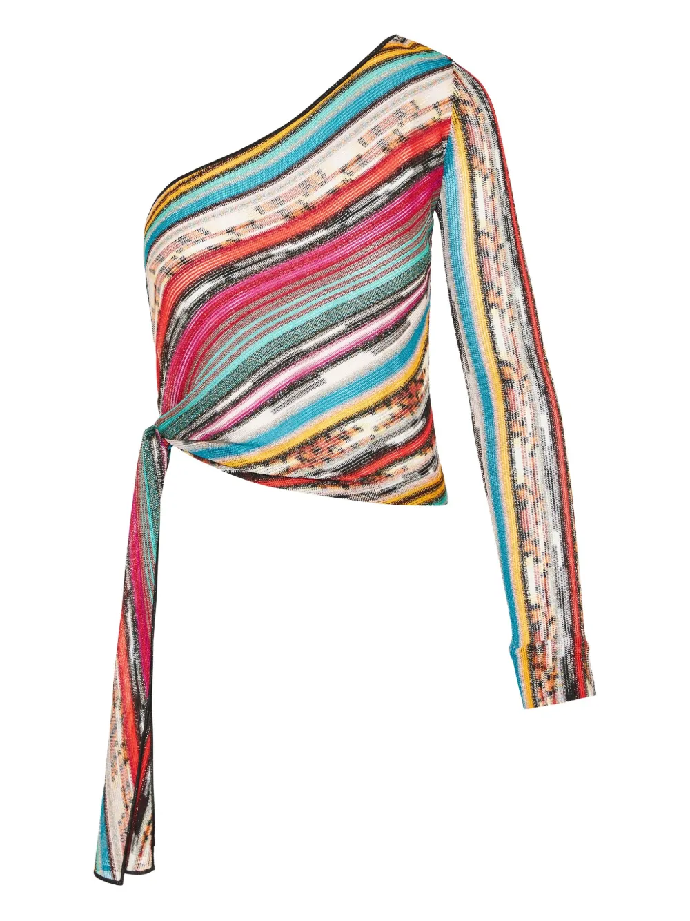 Missoni Striped-pattern One-shoulder Top In Multi