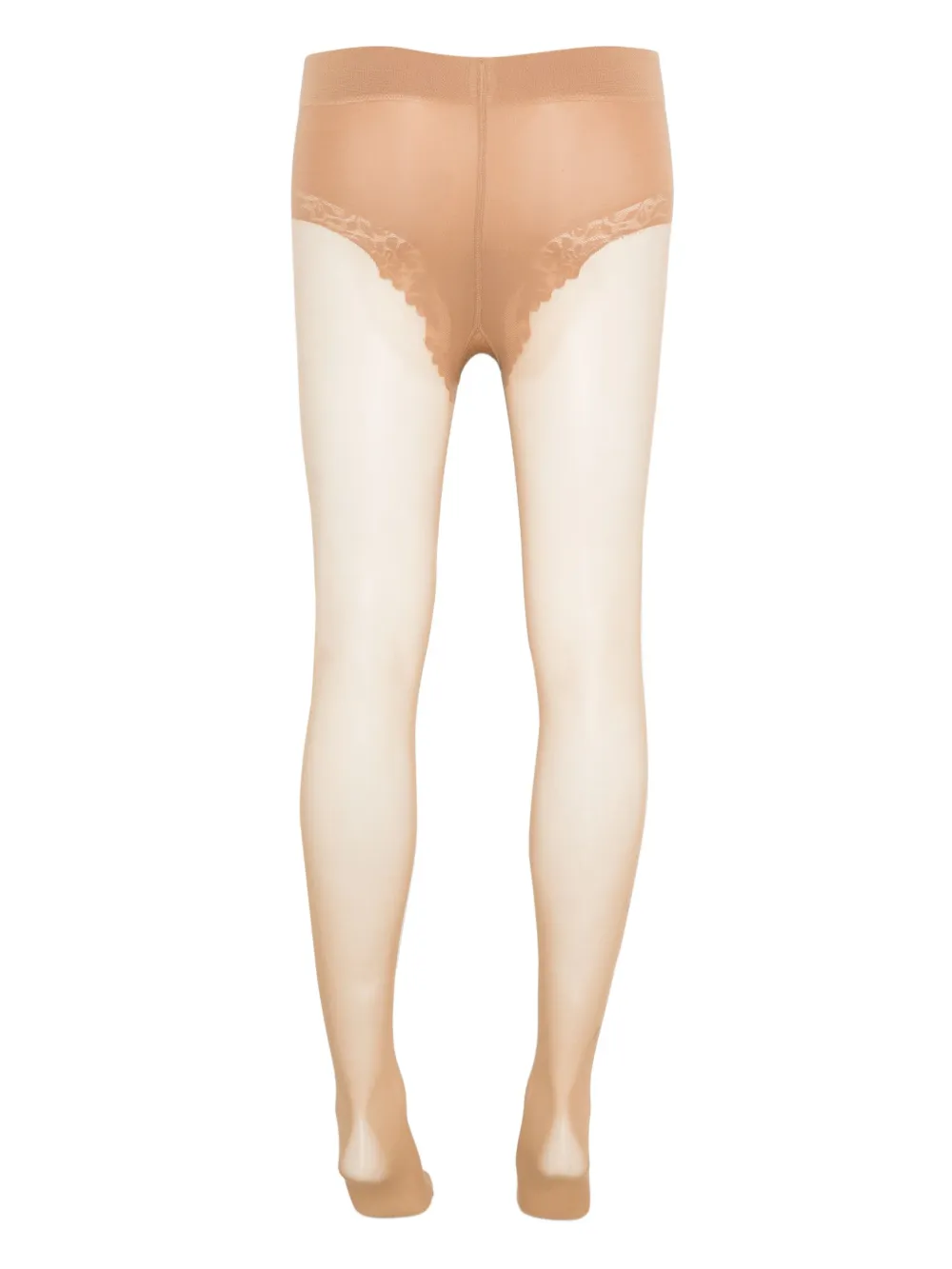 Falke Panty met afwerking van kant Beige