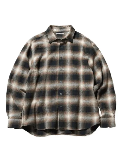 Uniform Experiment Fade checked long-sleeves shirt