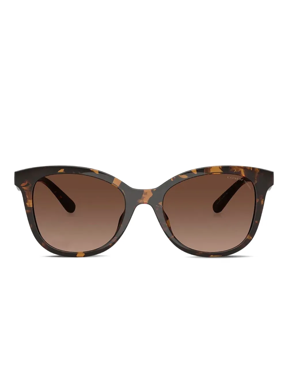 Coach Zonnebril met rechthoekig montuur en schildpadschild-effect Bruin