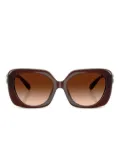 Coach logo-plaque square sunglasses - Brown
