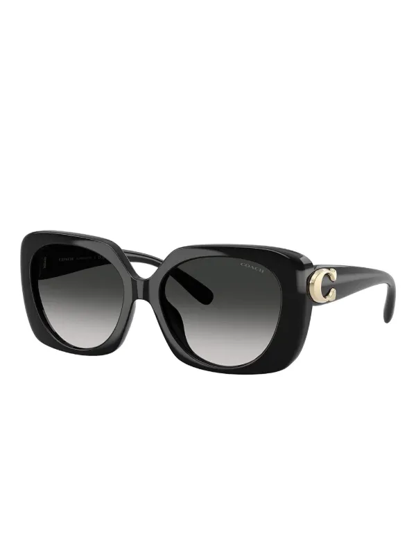 COACH　ディスプレイ Coach logo-plaque Square Sunglasses | Black | FARFETCH CA