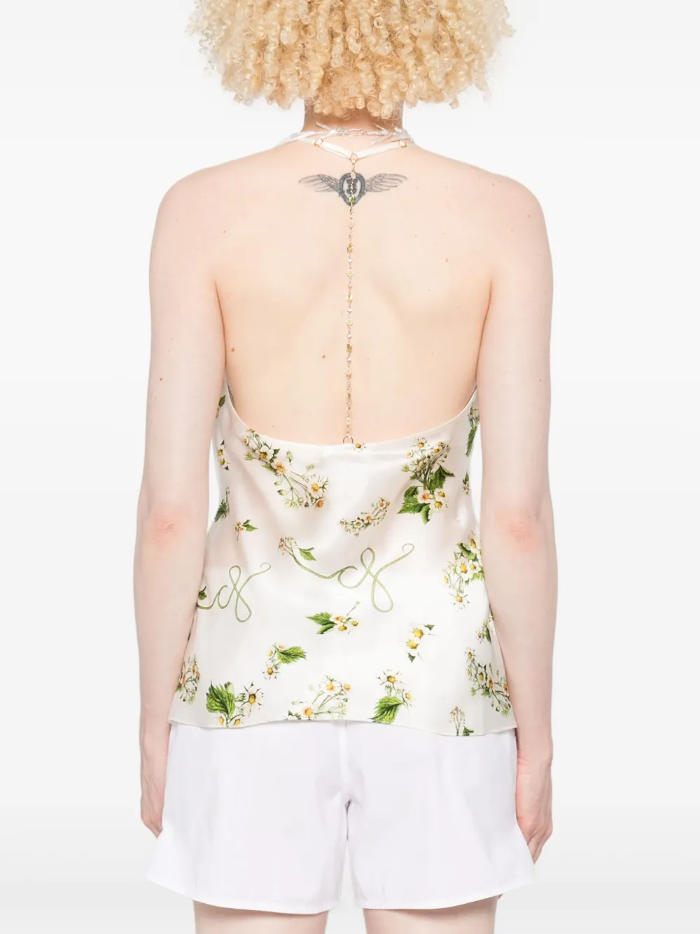 Camilla Top met bloemenprint Wit