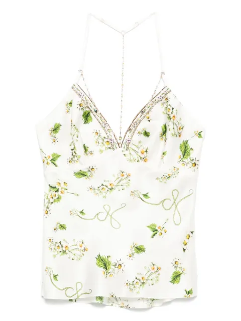 Camilla top de seda con estampado floral