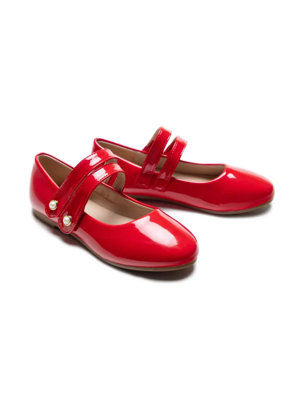 Tulleen patent-finish ballerina shoes | Red | Image 1
