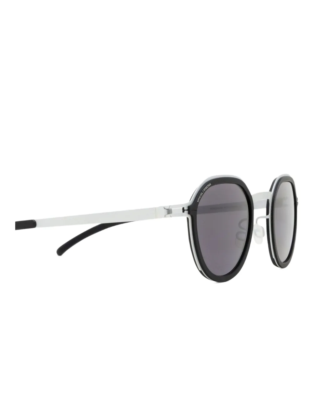 Mykita MR001 zonnebril met metalen rond montuur Zilver