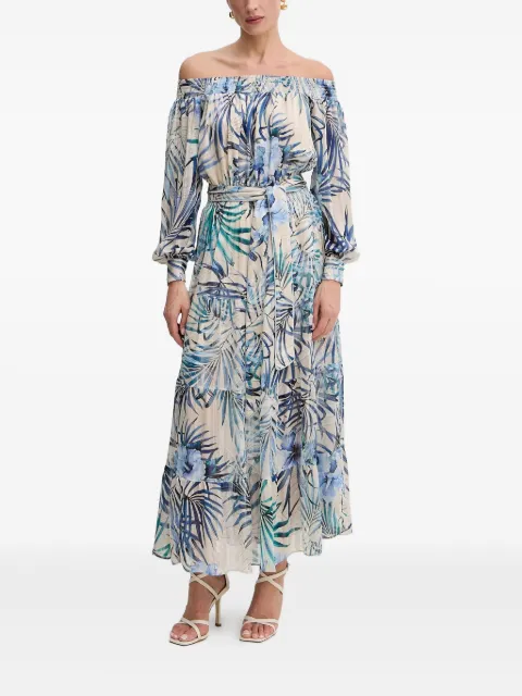 GUESS USA off-shoulder tiered maxi dress