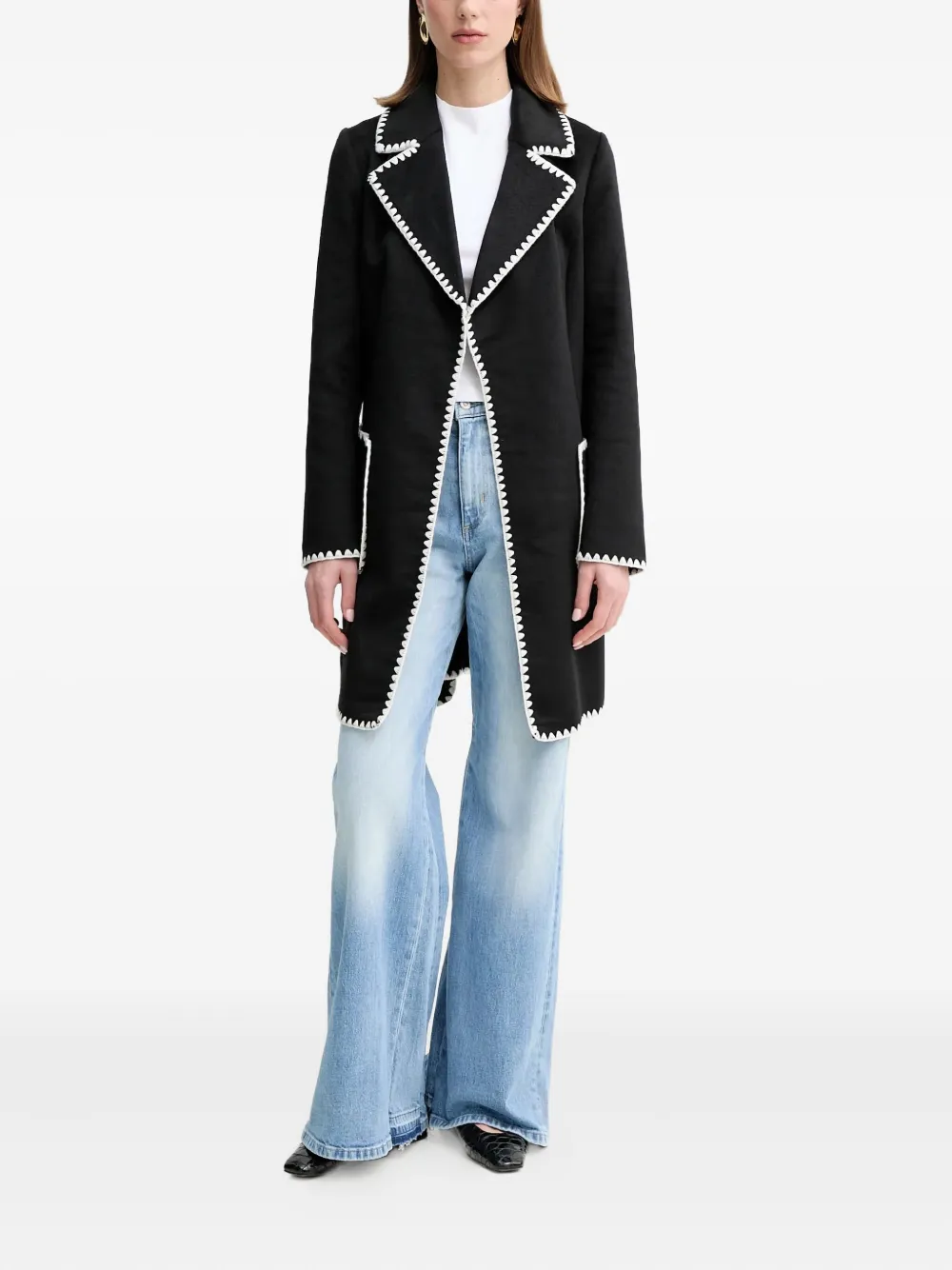 GUESS USA contrasting-trim belted coat | Single Breasted Coats | Image 2