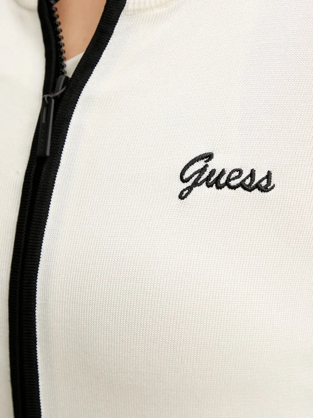 Guess Usa Zip-front Panelled Sweatshirt In Neutral