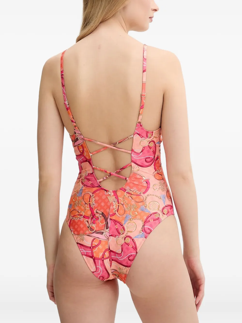 GUESS USA chain-embellished print swimsuit | One-Pieces | Image 2