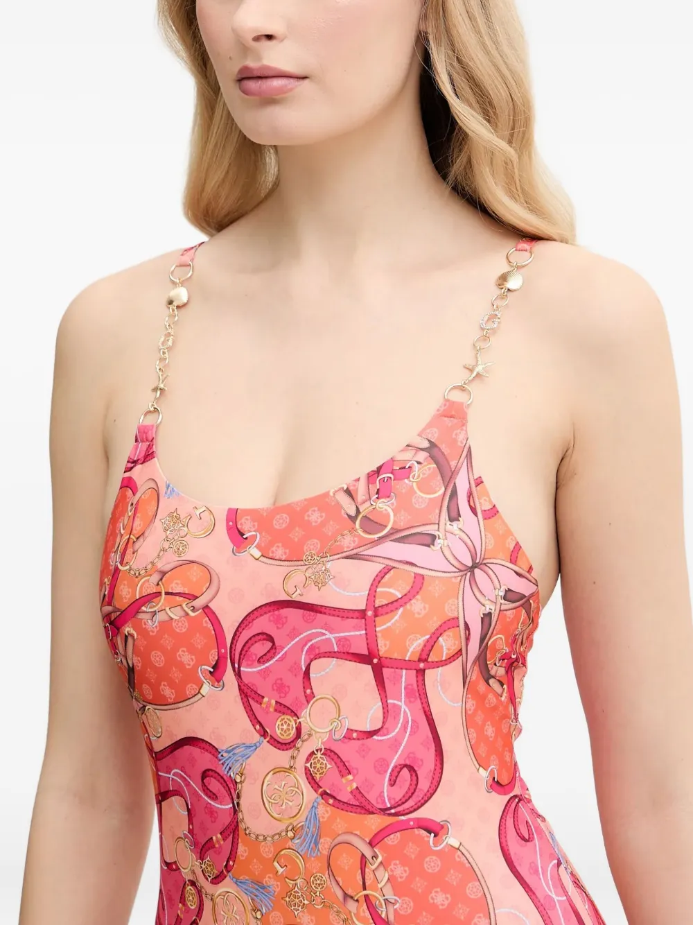 GUESS USA Badpak verfraaid met ketting Roze