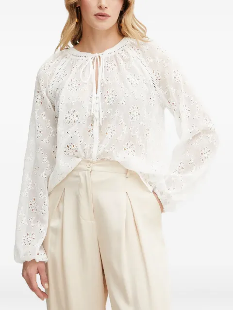GUESS USA embroidered tie-neck blouse