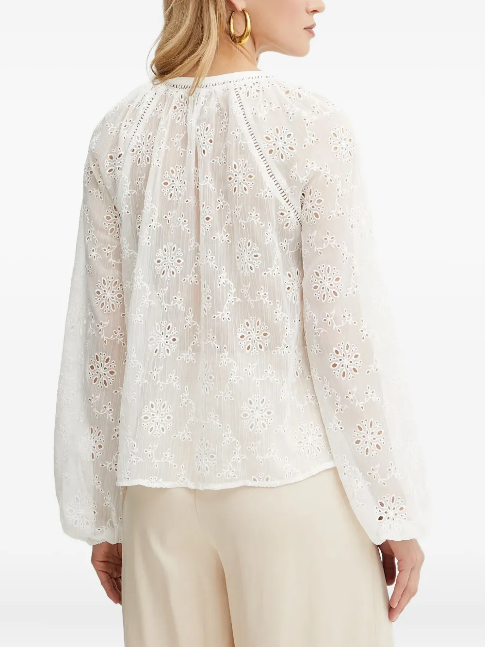 GUESS USA Blouse met geborduurde halsstrik Wit