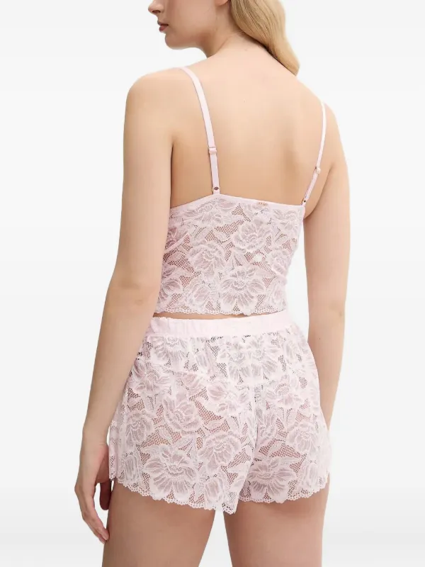 Bra Price Pijama Guess Con Encaje Conjunto Mujer Rosa Sports Bra