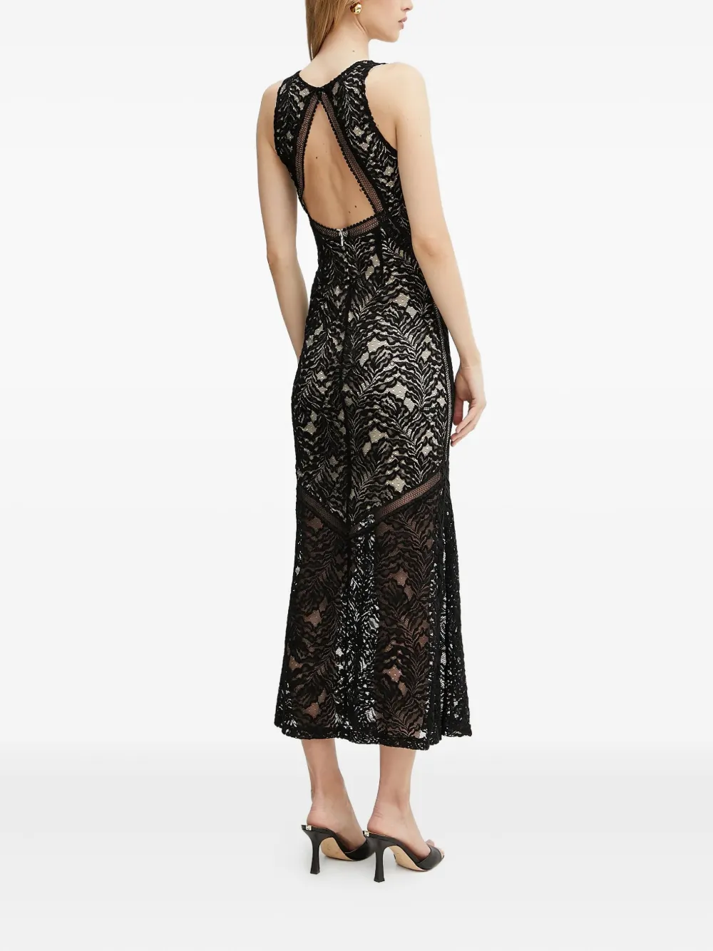 GUESS USA Midi-jurk met kant Zwart