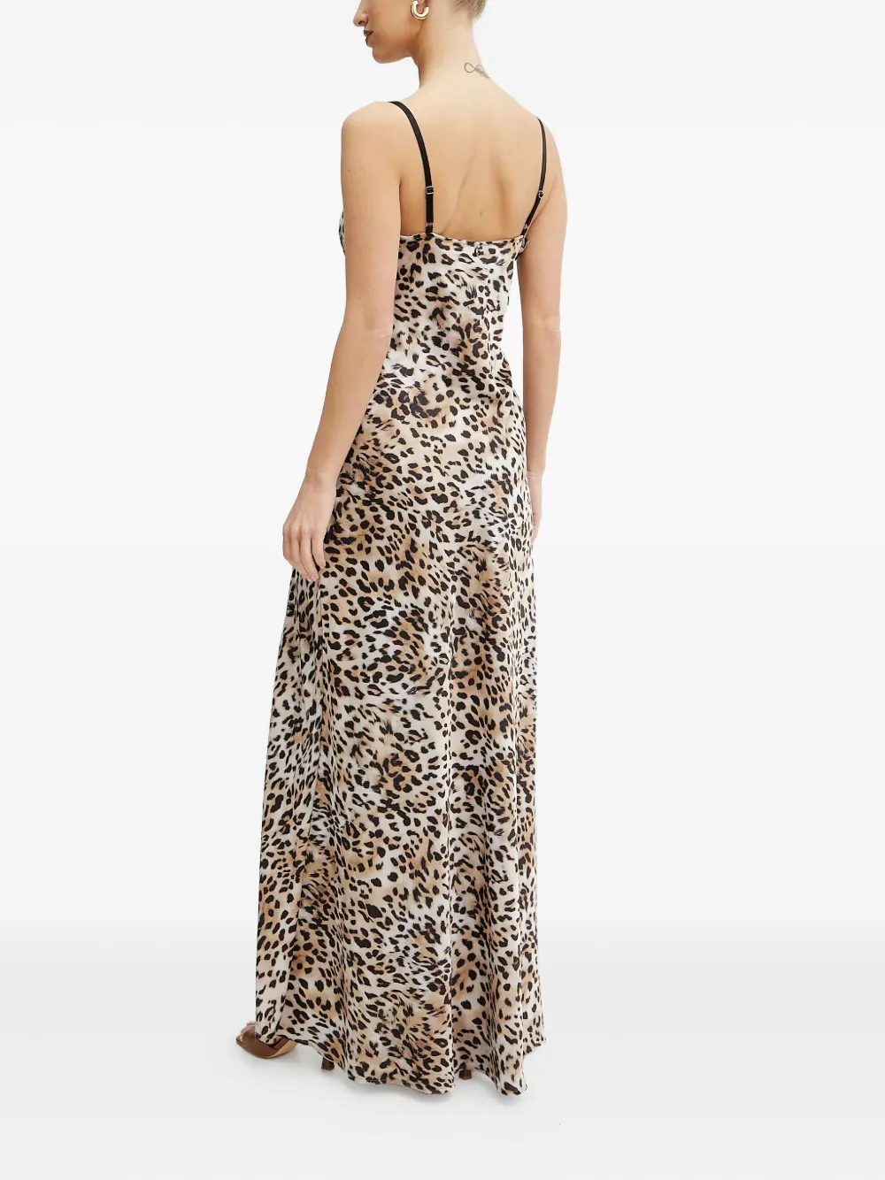 Guess Usa Lace-trimmed Leopard-print Maxi Dress In Animal Print
