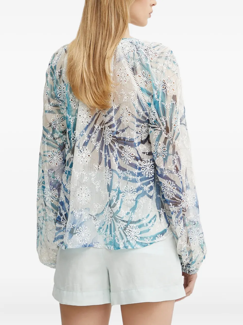 GUESS USA Blouse met geborduurde bloemen Wit