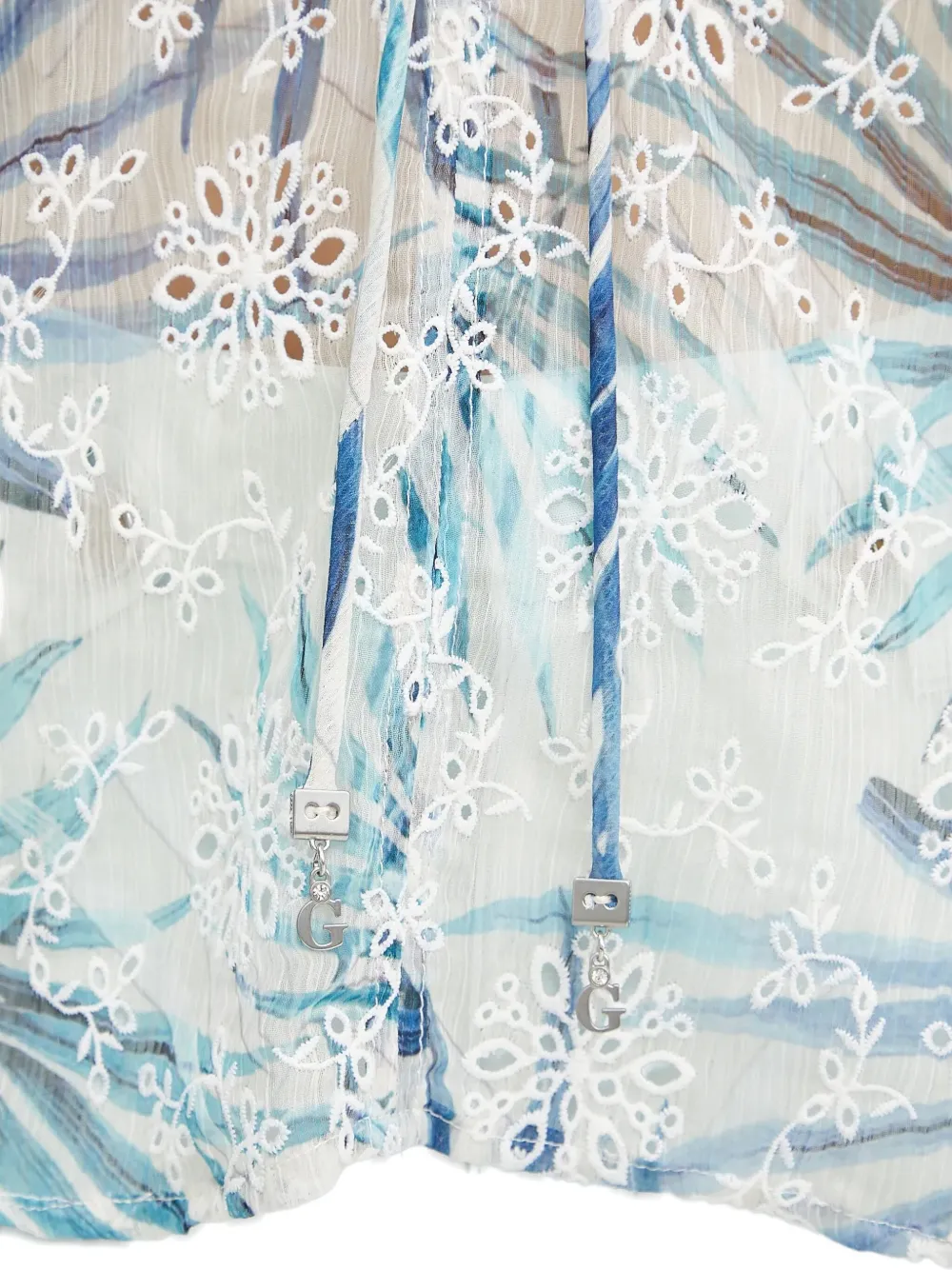 GUESS USA Blouse met geborduurde bloemen Wit