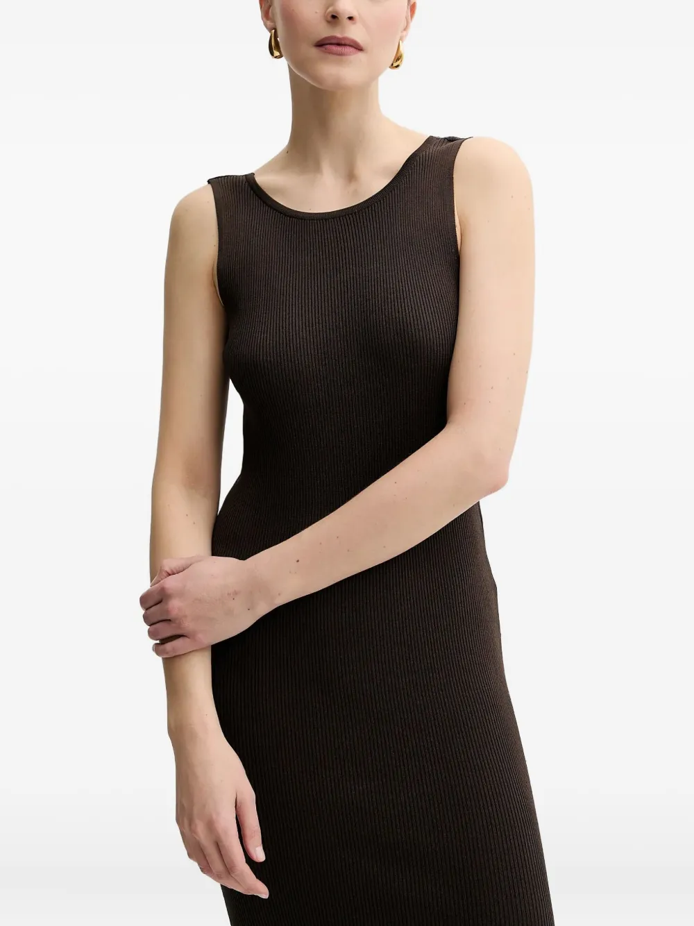 GUESS USA ribbed open-back dress | Brown | Image 1