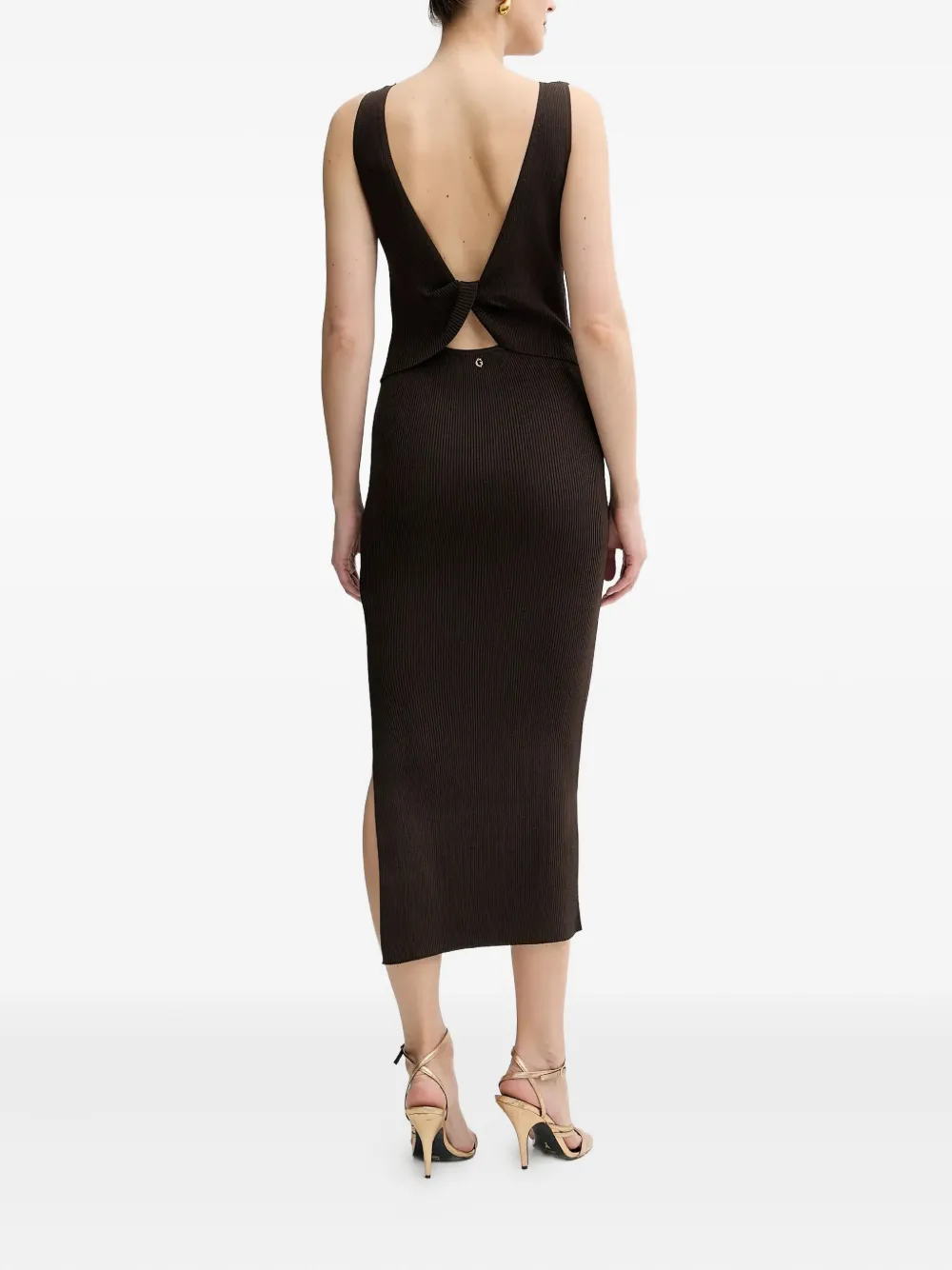 GUESS USA Jurk met open rug Bruin